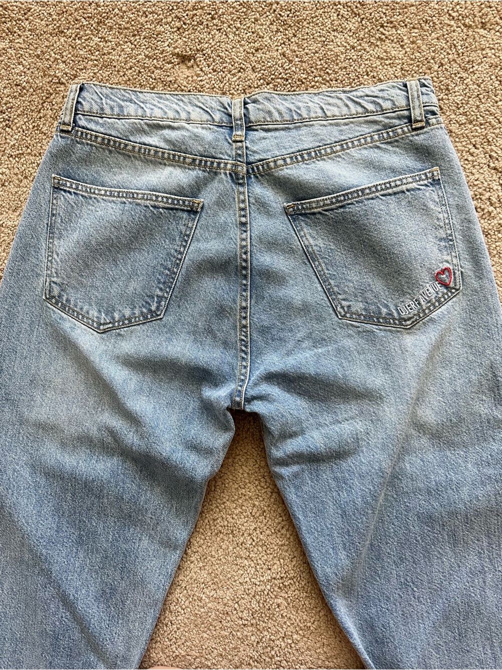 Djerf Avenue Light Blue Straight Leg Jeans - Picture 6 of 9